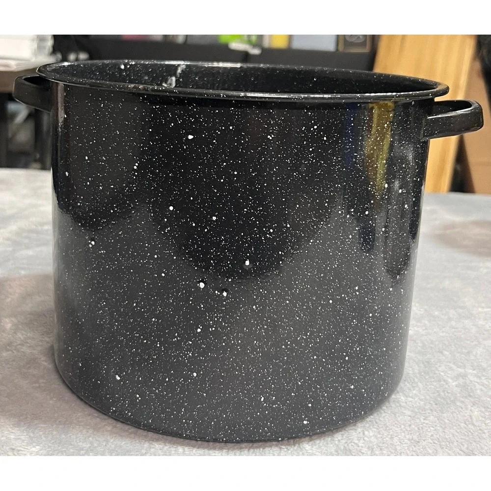 Enamelware Stock‎ Pot w/ Lid, Steamer Insert & Pan